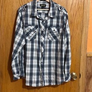 Helix men’s casual‎ button down plaid shirt sz XXL